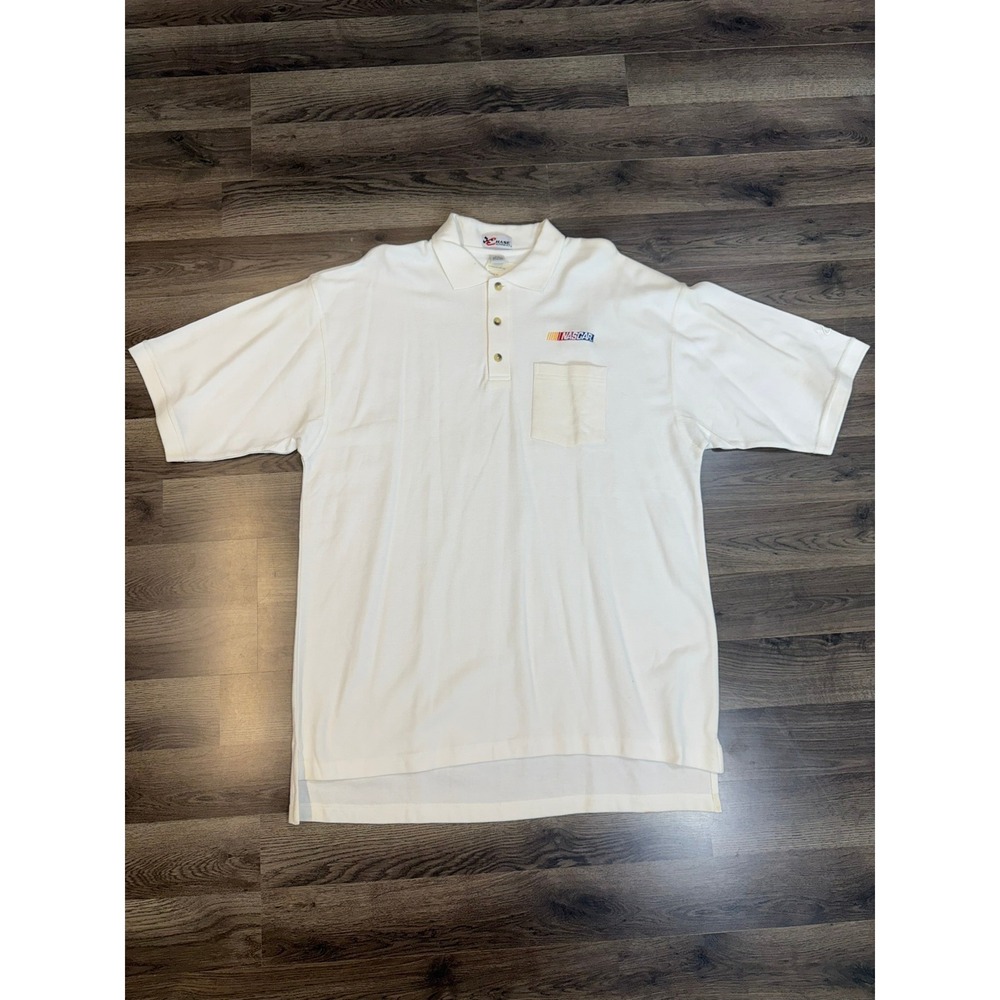 Chase Authentics NASCAR Polo Shirt Mens 3XL White Cotton Pique Short Sleeve NWT